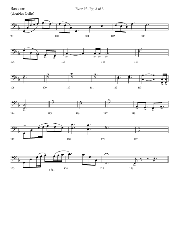 Even If (Choral Anthem SATB) Bassoon (Lifeway Choral / Arr. Bradley Knight)
