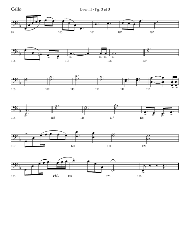 Even If (Choral Anthem SATB) Cello (Lifeway Choral / Arr. Bradley Knight)