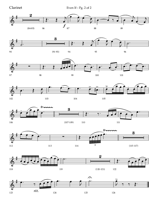 Even If (Choral Anthem SATB) Clarinet 1/2 (Lifeway Choral / Arr. Bradley Knight)