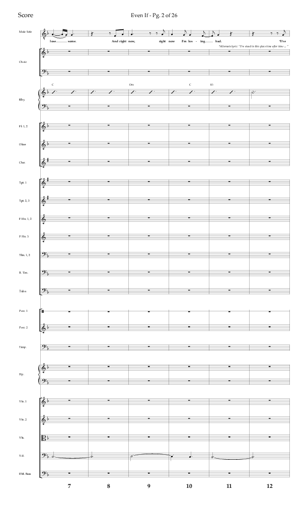 Even If (Choral Anthem SATB) Orchestration (Lifeway Choral / Arr. Bradley Knight)