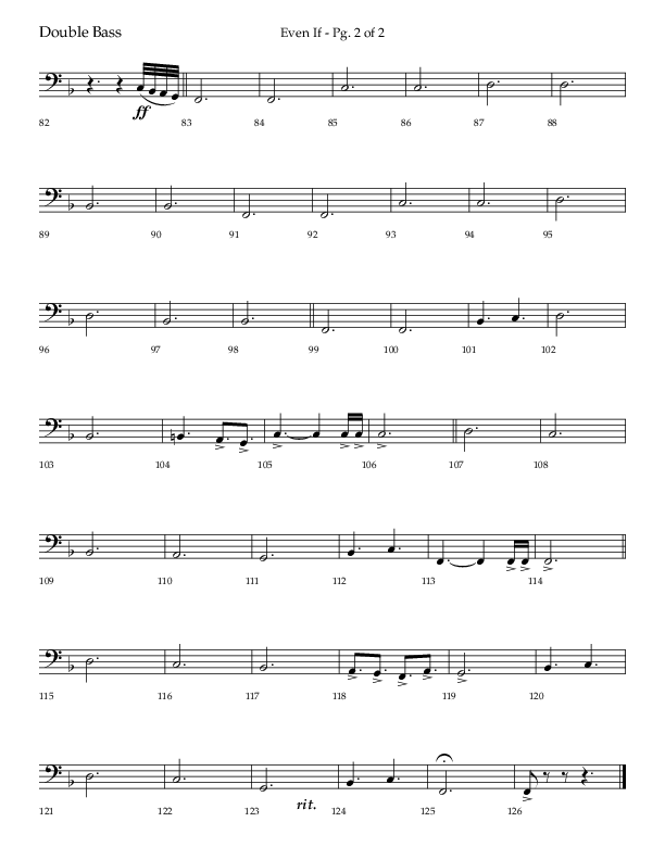 Even If (Choral Anthem SATB) Double Bass (Lifeway Choral / Arr. Bradley Knight)