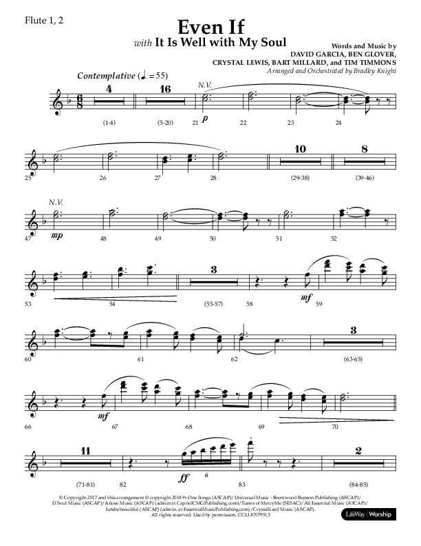 Even If (Choral Anthem SATB) Flute 1/2 (Lifeway Choral / Arr. Bradley Knight)