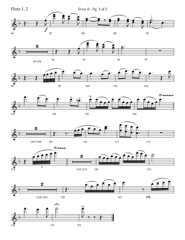 Even If (Choral Anthem SATB) Flute 1/2 (Lifeway Choral / Arr. Bradley Knight)