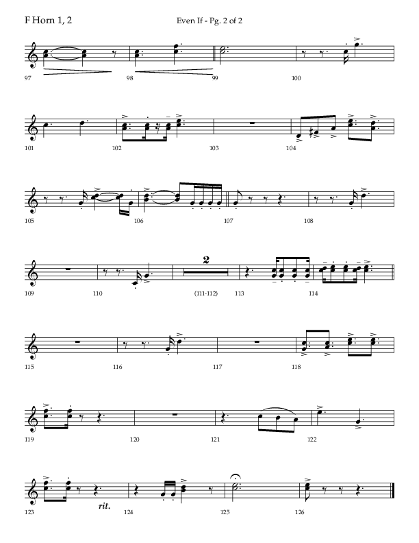 Even If (Choral Anthem SATB) French Horn 1/2 (Lifeway Choral / Arr. Bradley Knight)