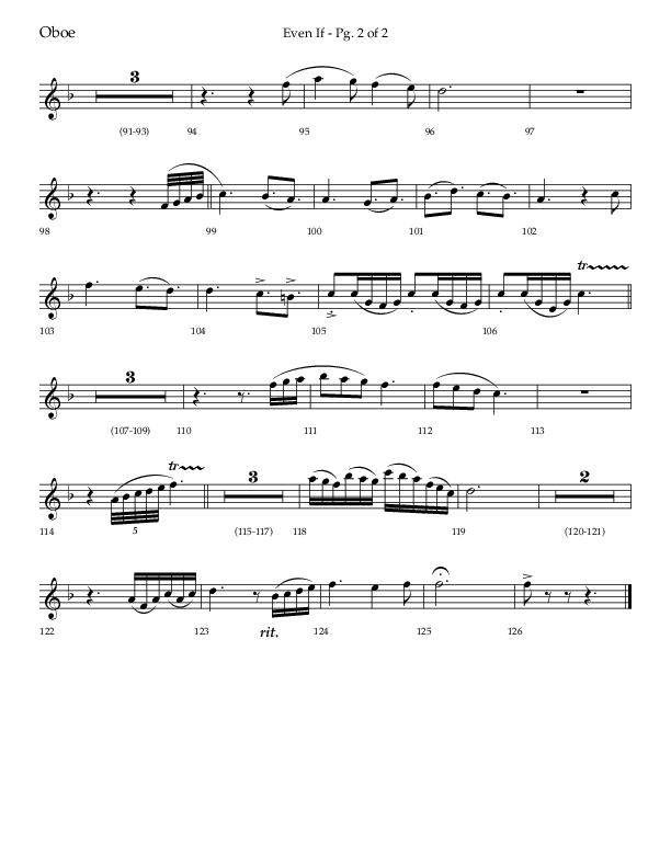 Even If (Choral Anthem SATB) Oboe (Lifeway Choral / Arr. Bradley Knight)