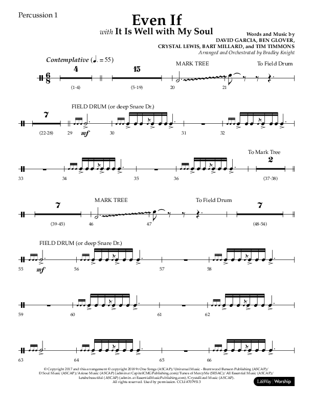 Even If (Choral Anthem SATB) Percussion 1/2 (Lifeway Choral / Arr. Bradley Knight)