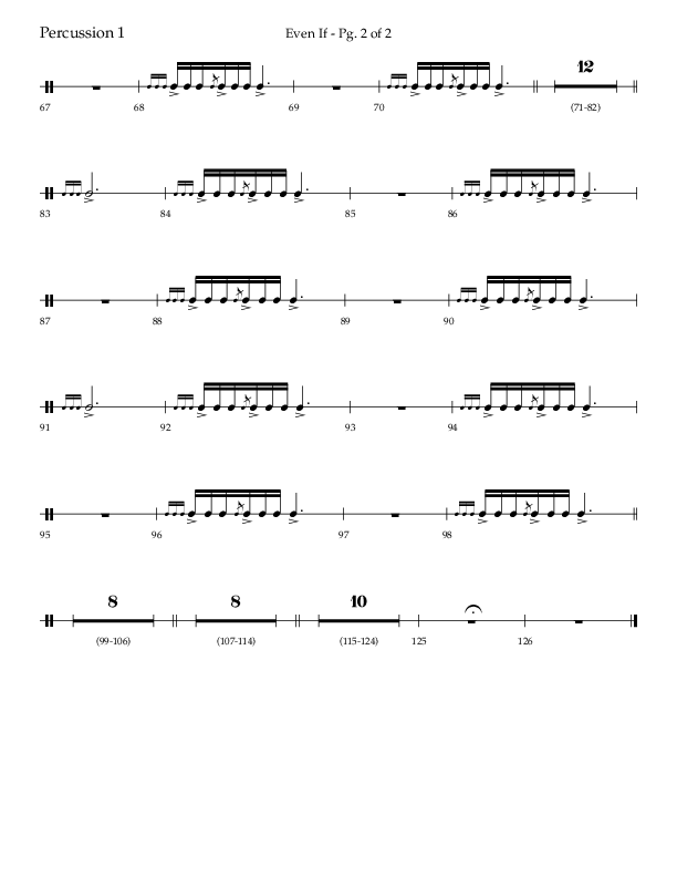 Even If (Choral Anthem SATB) Percussion 1/2 (Lifeway Choral / Arr. Bradley Knight)