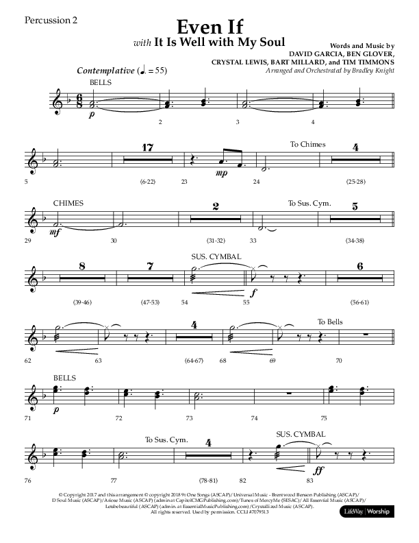 Even If (Choral Anthem SATB) Percussion 1/2 (Lifeway Choral / Arr. Bradley Knight)