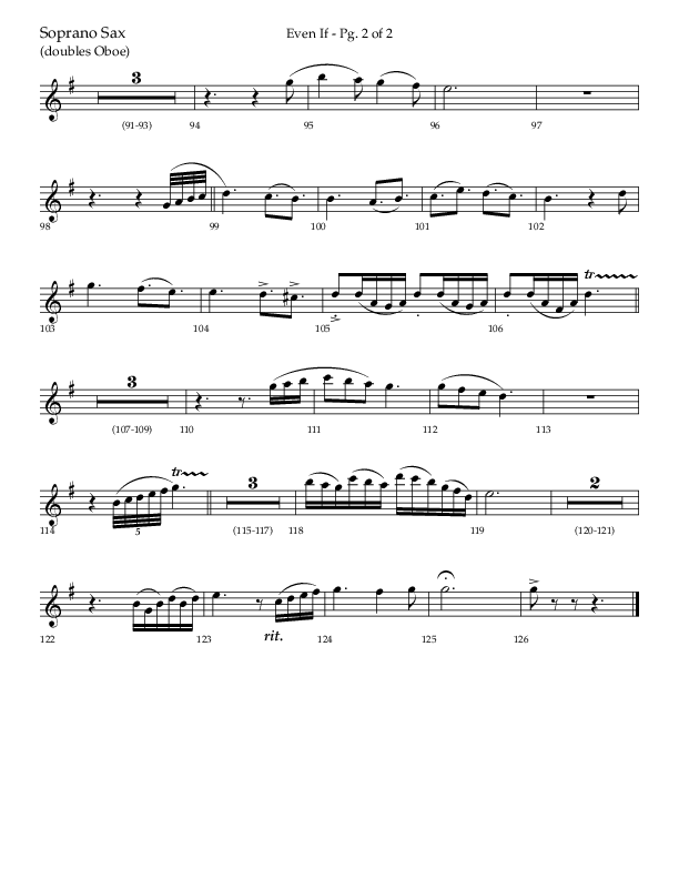 Even If (Choral Anthem SATB) Soprano Sax (Lifeway Choral / Arr. Bradley Knight)