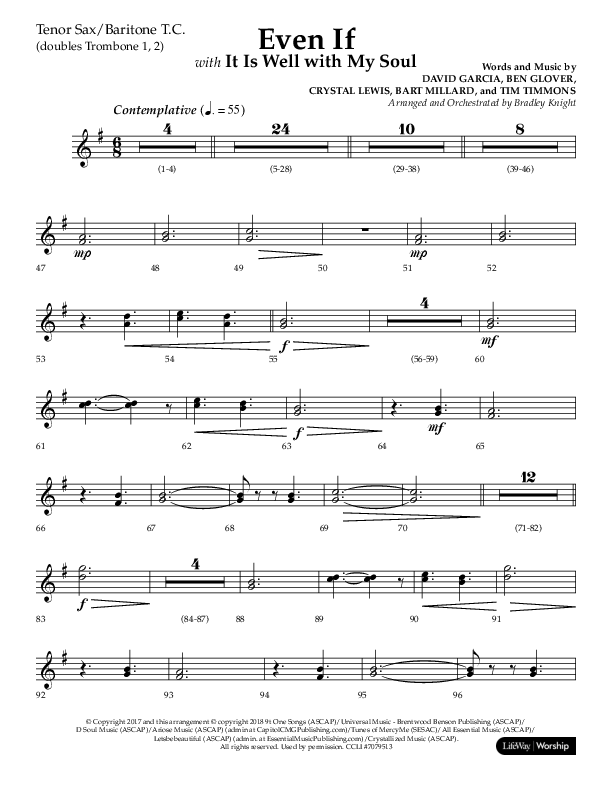 Even If (Choral Anthem SATB) Tenor Sax/Baritone T.C. (Lifeway Choral / Arr. Bradley Knight)