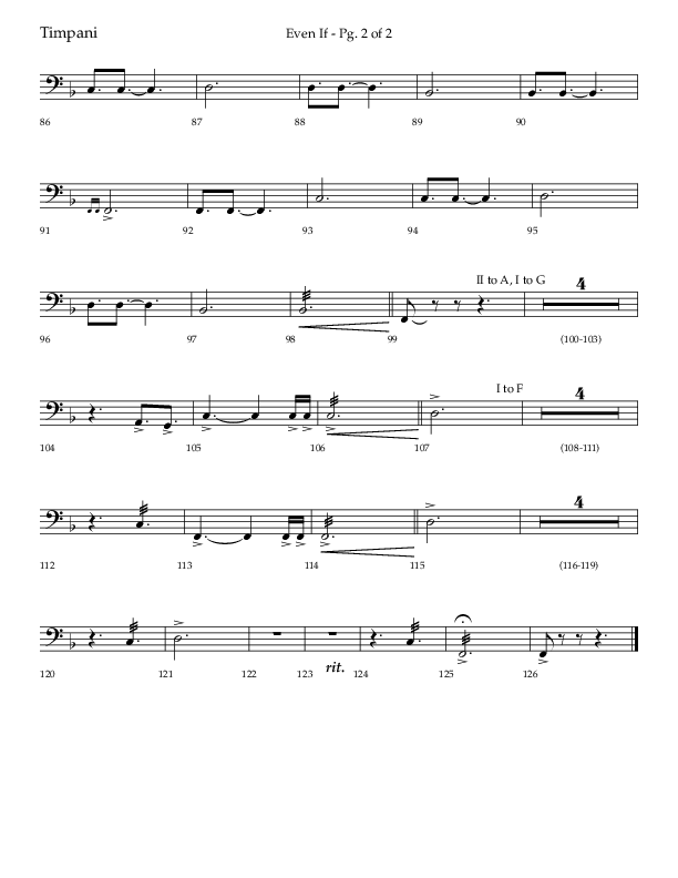 Even If (Choral Anthem SATB) Timpani (Lifeway Choral / Arr. Bradley Knight)