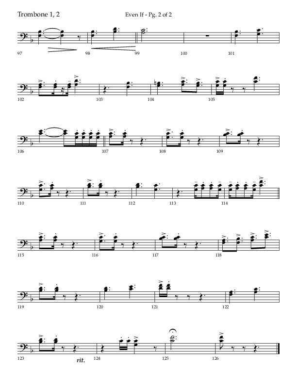 Even If (Choral Anthem SATB) Trombone 1/2 (Lifeway Choral / Arr. Bradley Knight)