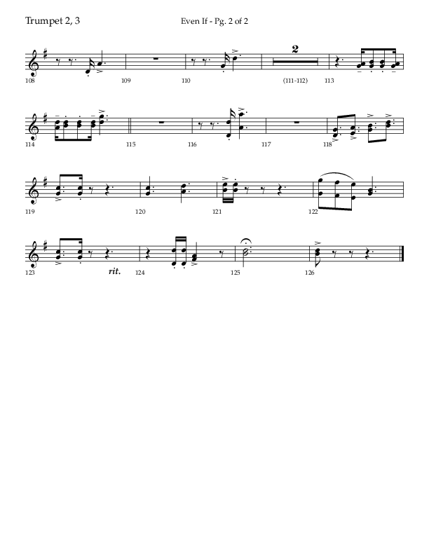 Even If (Choral Anthem SATB) Trumpet 2/3 (Lifeway Choral / Arr. Bradley Knight)