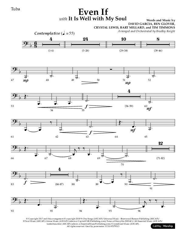 Even If (Choral Anthem SATB) Tuba (Lifeway Choral / Arr. Bradley Knight)