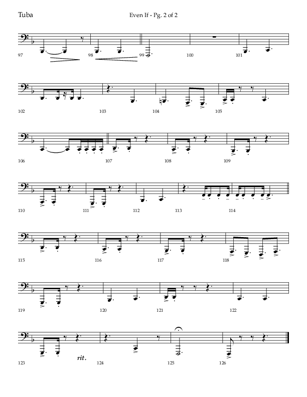 Even If (Choral Anthem SATB) Tuba (Lifeway Choral / Arr. Bradley Knight)