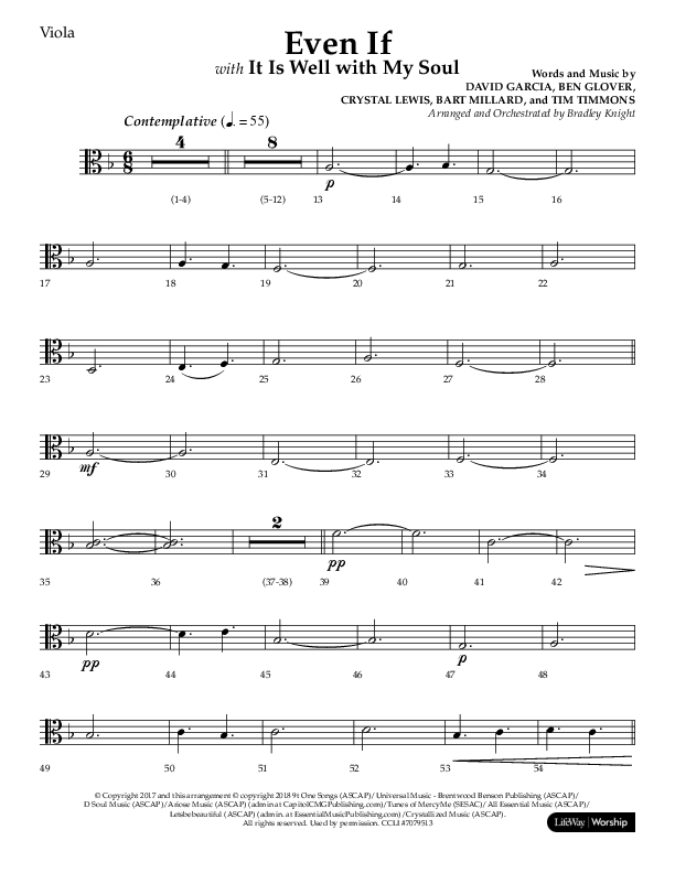 Even If (Choral Anthem SATB) Viola (Lifeway Choral / Arr. Bradley Knight)