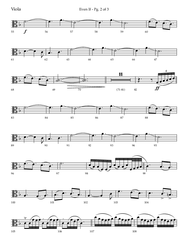 Even If (Choral Anthem SATB) Viola (Lifeway Choral / Arr. Bradley Knight)