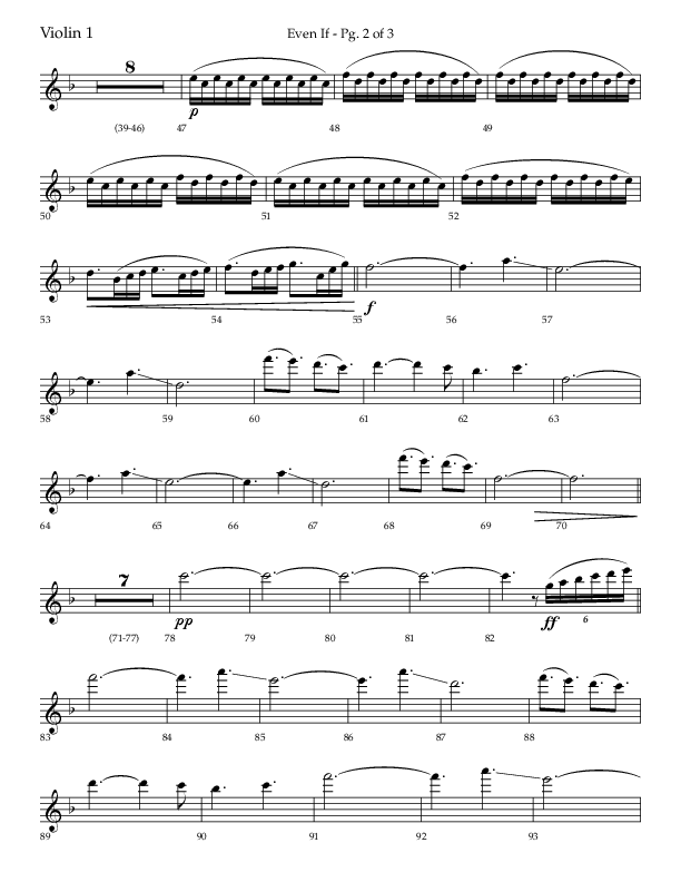 Even If (Choral Anthem SATB) Violin 1 (Lifeway Choral / Arr. Bradley Knight)