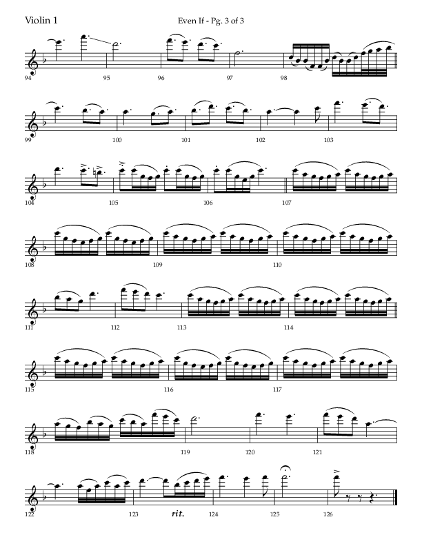 Even If (Choral Anthem SATB) Violin 1 (Lifeway Choral / Arr. Bradley Knight)