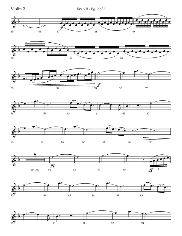 Even If (Choral Anthem SATB) Violin 2 (Lifeway Choral / Arr. Bradley Knight)