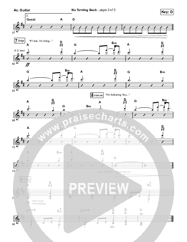 No Turning Back Acoustic Guitar (Steffany Gretzinger / Leeland)