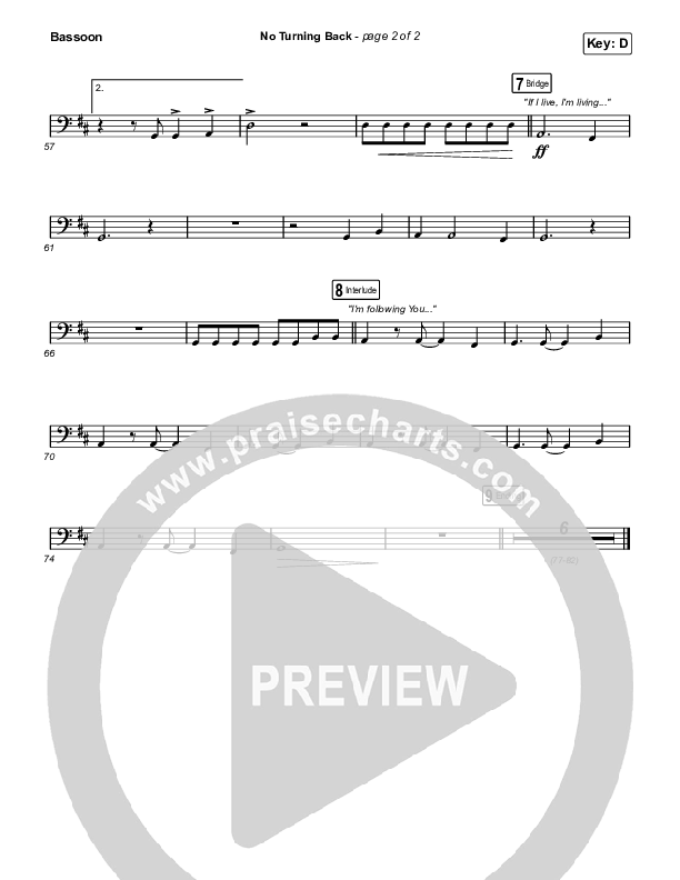 No Turning Back Bassoon (Steffany Gretzinger / Leeland)