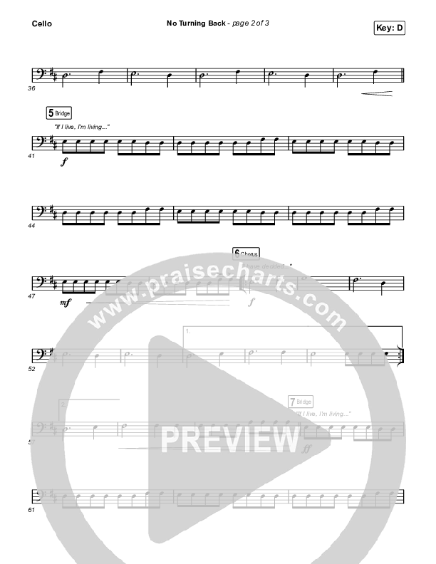 No Turning Back Cello (Steffany Gretzinger / Leeland)