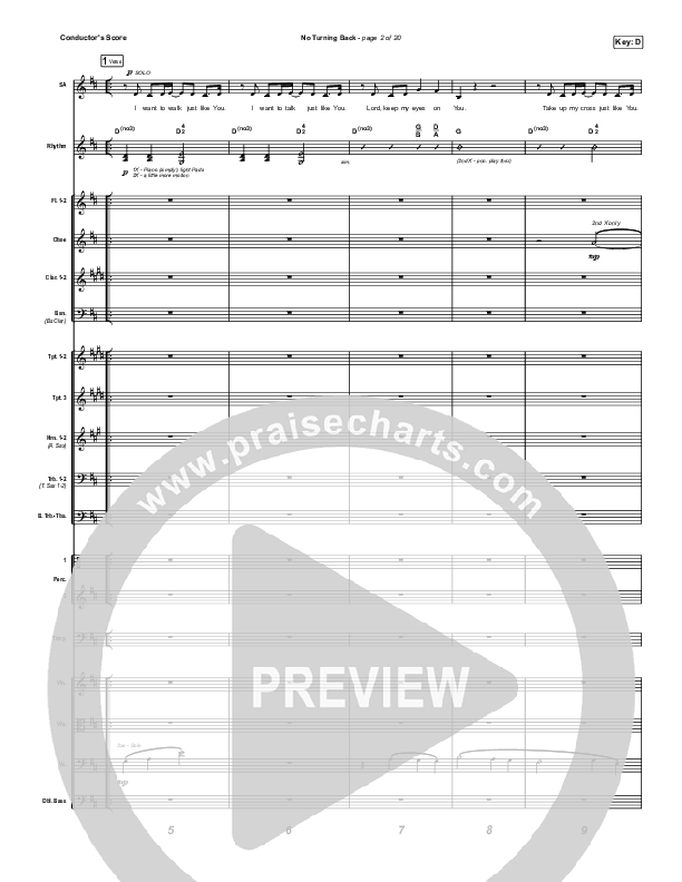 No Turning Back Conductor's Score (Steffany Gretzinger / Leeland)