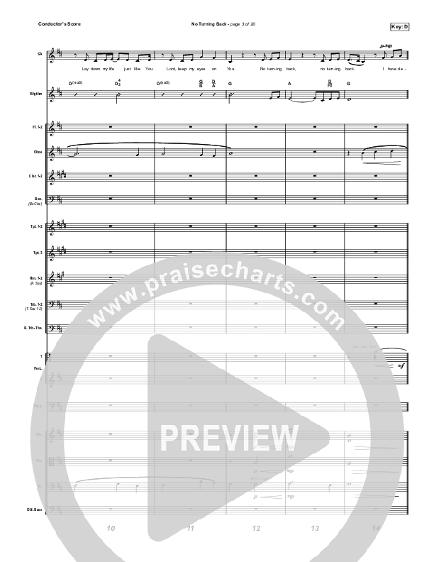 No Turning Back Conductor's Score (Steffany Gretzinger / Leeland)