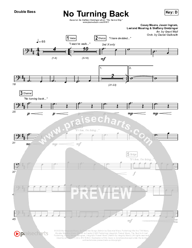 No Turning Back String Bass (Steffany Gretzinger / Leeland)