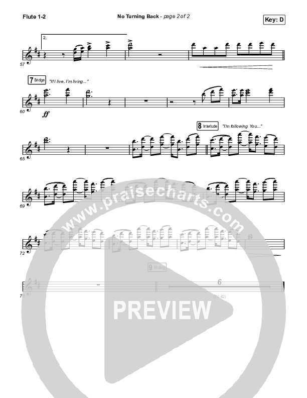 No Turning Back Flute 1,2 (Steffany Gretzinger / Leeland)