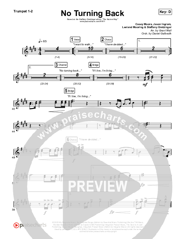 No Turning Back Brass Pack (Steffany Gretzinger / Leeland)