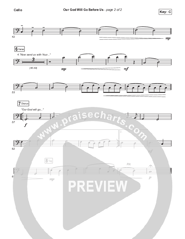 Our God Will Go Before Us (Choral Anthem SATB) Cello (Keith & Kristyn Getty / Matt Boswell / Matt Papa / Arr. Mason Brown)