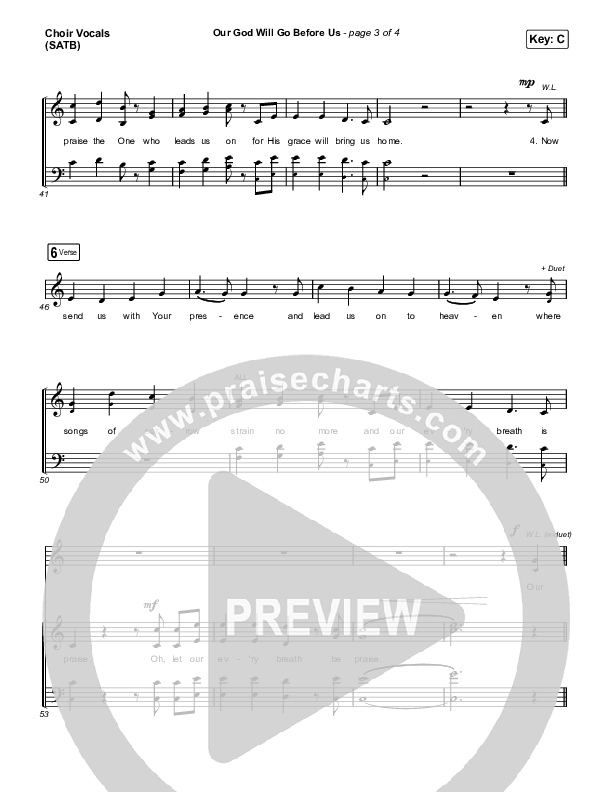 Our God Will Go Before Us (Choral Anthem SATB) Choir Sheet (SATB) (Keith & Kristyn Getty / Matt Boswell / Matt Papa / Arr. Mason Brown)