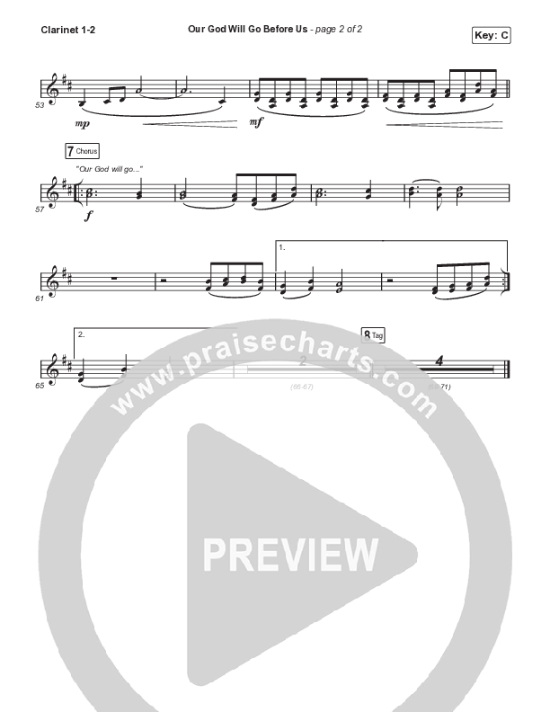 Our God Will Go Before Us (Choral Anthem SATB) Clarinet 1,2 (Keith & Kristyn Getty / Matt Boswell / Matt Papa / Arr. Mason Brown)