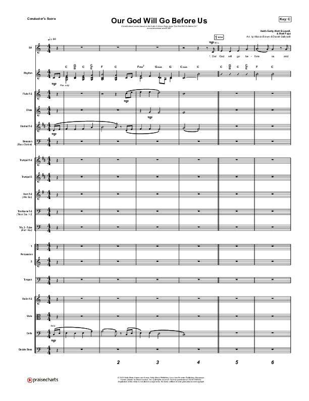 Our God Will Go Before Us (Choral Anthem SATB) Conductor's Score (Keith & Kristyn Getty / Matt Boswell / Matt Papa / Arr. Mason Brown)