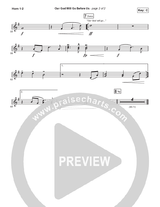 Our God Will Go Before Us (Choral Anthem SATB) French Horn 1,2 (Keith & Kristyn Getty / Matt Boswell / Matt Papa / Arr. Mason Brown)