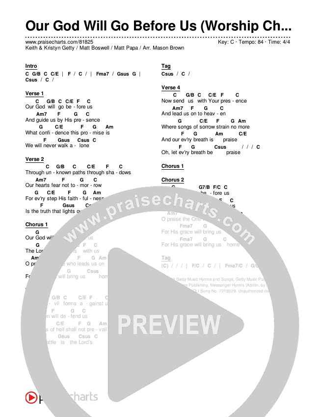 Our God Will Go Before Us (Worship Choir/SAB) Chords & Lyrics (Keith & Kristyn Getty / Matt Boswell / Matt Papa / Arr. Mason Brown)