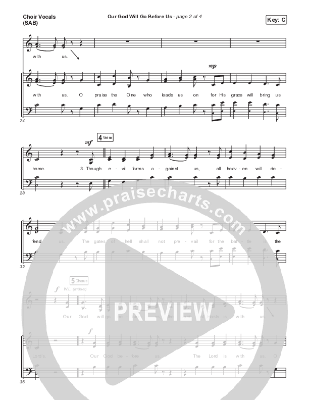 Our God Will Go Before Us (Worship Choir/SAB) Choir Sheet (SAB) (Keith & Kristyn Getty / Matt Boswell / Matt Papa / Arr. Mason Brown)