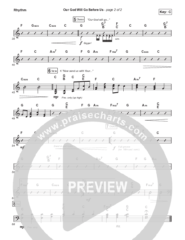 Our God Will Go Before Us (Worship Choir/SAB) Rhythm Chart (Keith & Kristyn Getty / Matt Boswell / Matt Papa / Arr. Mason Brown)
