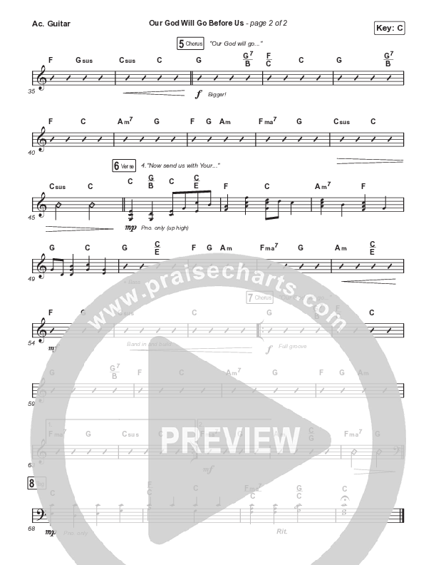 Our God Will Go Before Us (Unison/2-Part) Acoustic Guitar (Keith & Kristyn Getty / Matt Boswell / Matt Papa / Arr. Mason Brown)