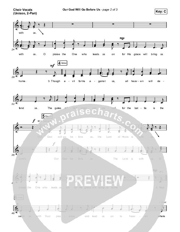 Our God Will Go Before Us (Unison/2-Part) Choir Vocals (Uni/2-Part) (Keith & Kristyn Getty / Matt Boswell / Matt Papa / Arr. Mason Brown)