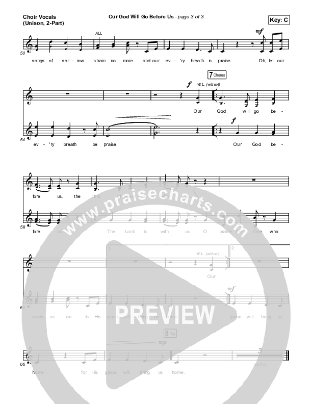 Our God Will Go Before Us (Unison/2-Part) Choir Vocals (Uni/2-Part) (Keith & Kristyn Getty / Matt Boswell / Matt Papa / Arr. Mason Brown)