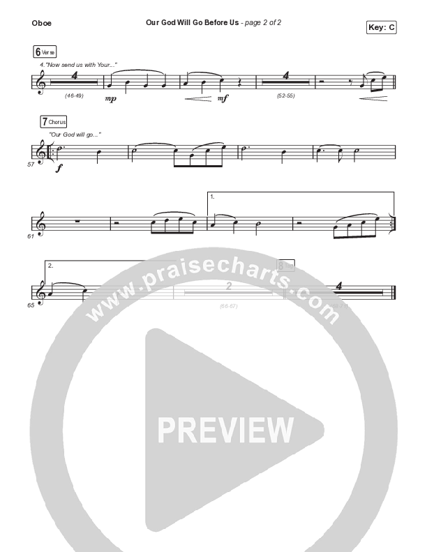 Our God Will Go Before Us (Unison/2-Part) Oboe (Keith & Kristyn Getty / Matt Boswell / Matt Papa / Arr. Mason Brown)
