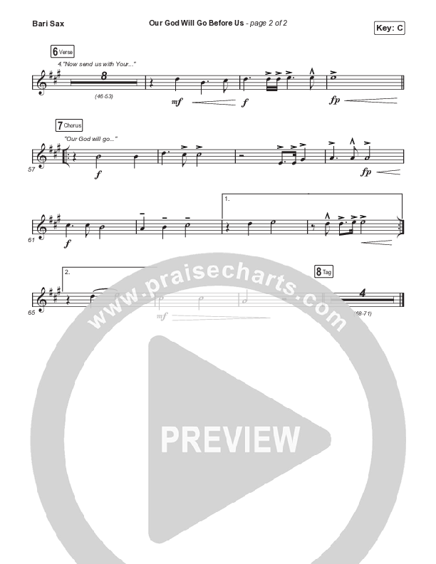 Our God Will Go Before Us (Sing It Now) Bari Sax (Keith & Kristyn Getty / Matt Boswell / Matt Papa / Arr. Mason Brown)