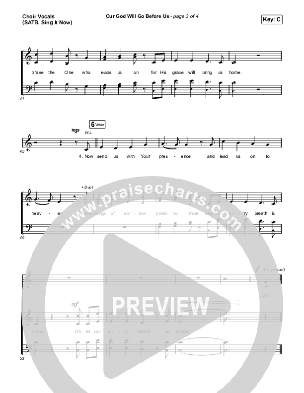 Our God Will Go Before Us (Sing It Now) Choir Sheet (SATB) (Keith & Kristyn Getty / Matt Boswell / Matt Papa / Arr. Mason Brown)