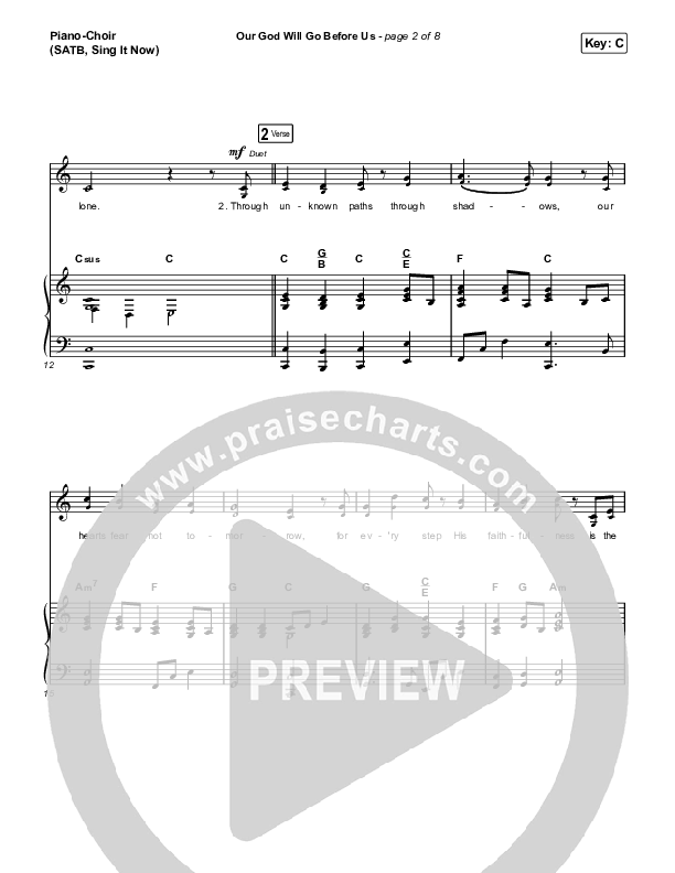 Our God Will Go Before Us (Sing It Now) Piano/Choir (SATB) (Keith & Kristyn Getty / Matt Boswell / Matt Papa / Arr. Mason Brown)
