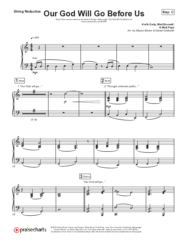 Our God Will Go Before Us (Sing It Now) String Reduction (Keith & Kristyn Getty / Matt Boswell / Matt Papa / Arr. Mason Brown)