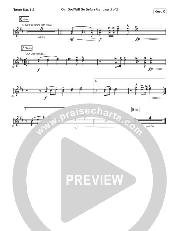 Our God Will Go Before Us (Sing It Now) Tenor Sax 1/2 (Keith & Kristyn Getty / Matt Boswell / Matt Papa / Arr. Mason Brown)