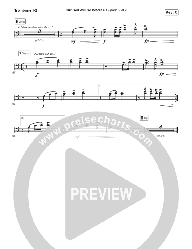 Our God Will Go Before Us (Sing It Now) Trombone 1/2 (Keith & Kristyn Getty / Matt Boswell / Matt Papa / Arr. Mason Brown)